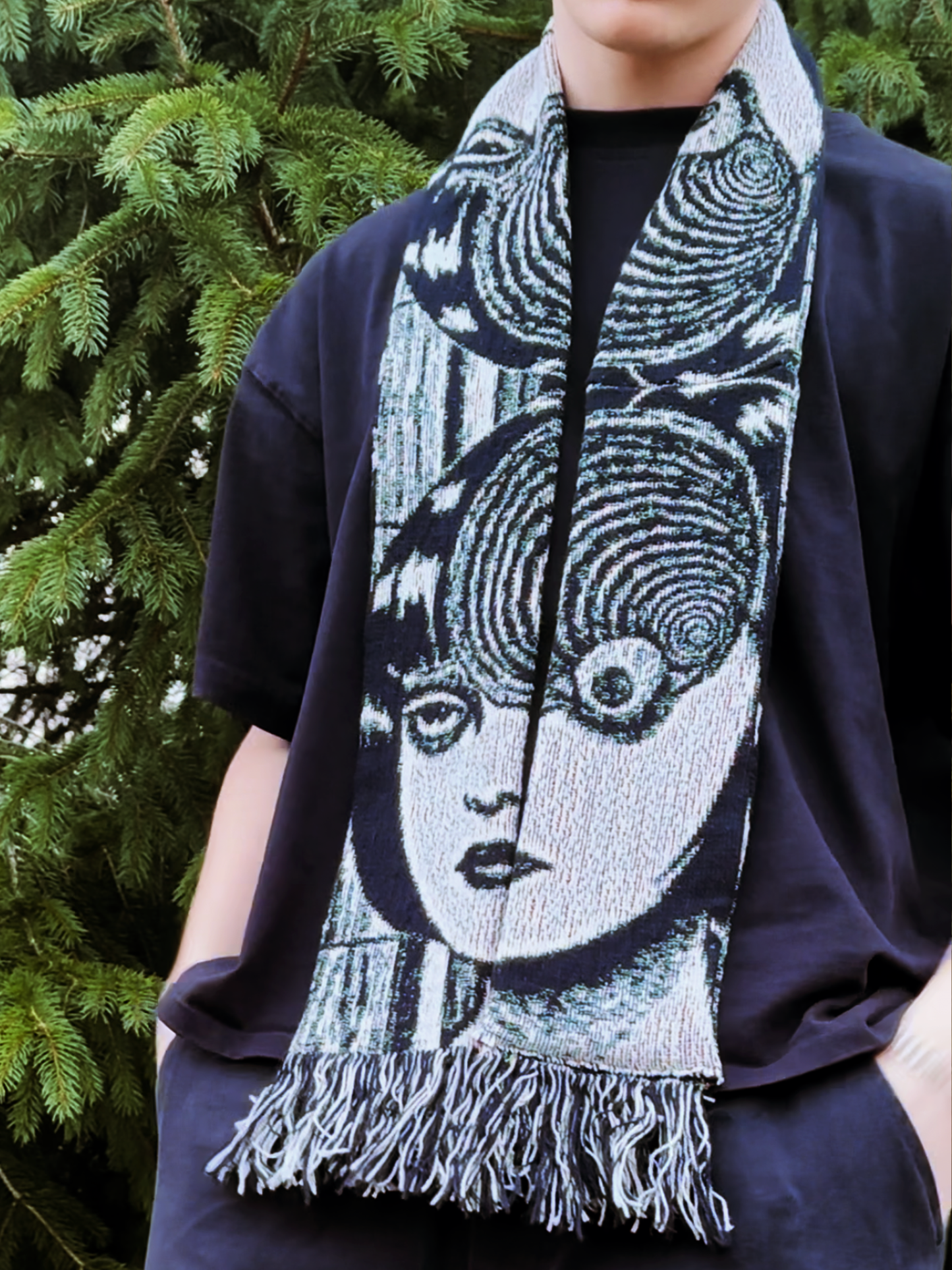 JUNJI ITO SPIRAL TAPESTRY SCARF